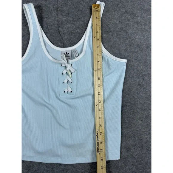 adidas Tank Top Womens Large Blue Always Original Lace-up Laced - Picture 9 of 11
